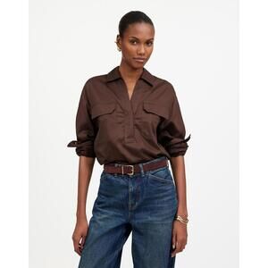 NWT Madewell‎ Utility Long-Sleeve Popover Shirt - MSRP $88 - Size XS